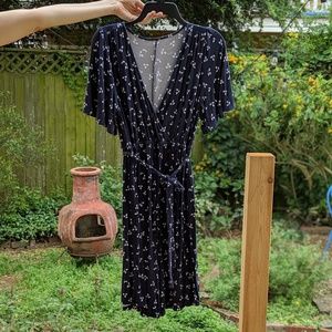 Blue floral maternity culotte romper